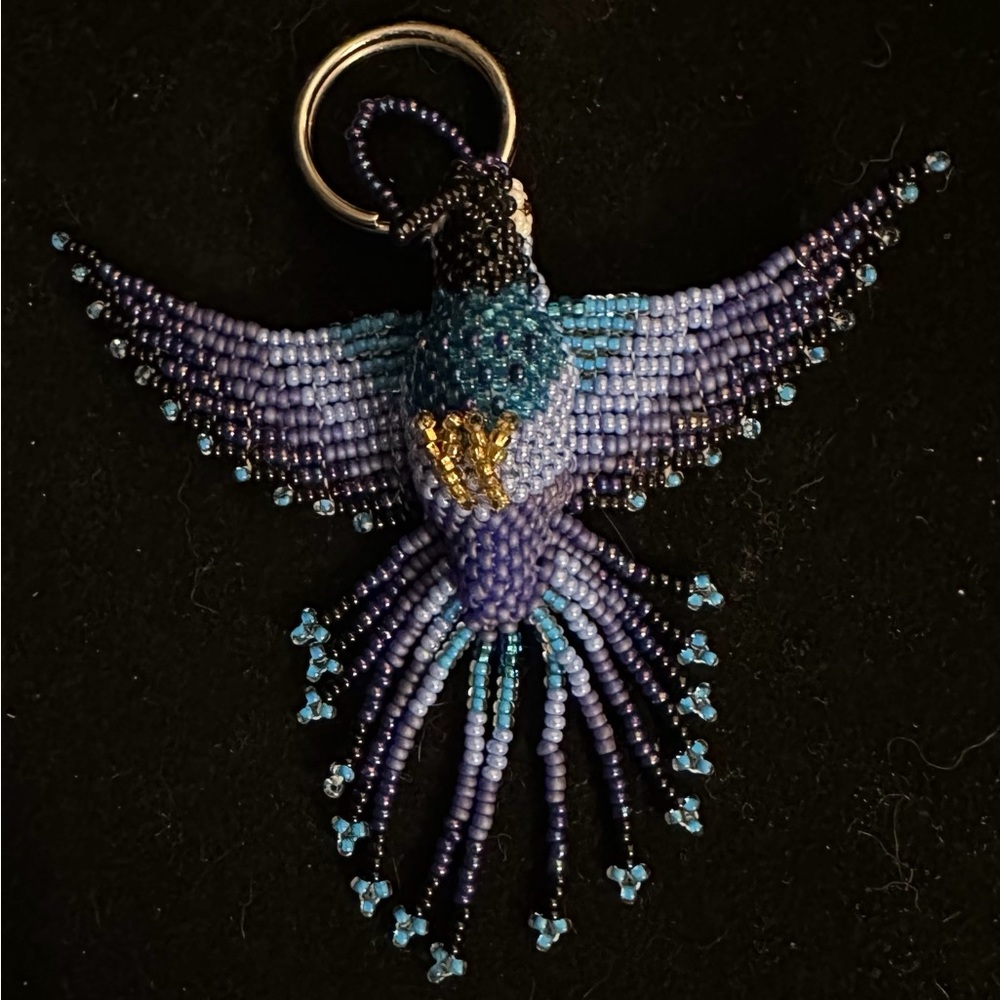 Bead Hummingbird Keychain - Picture 2 of 3